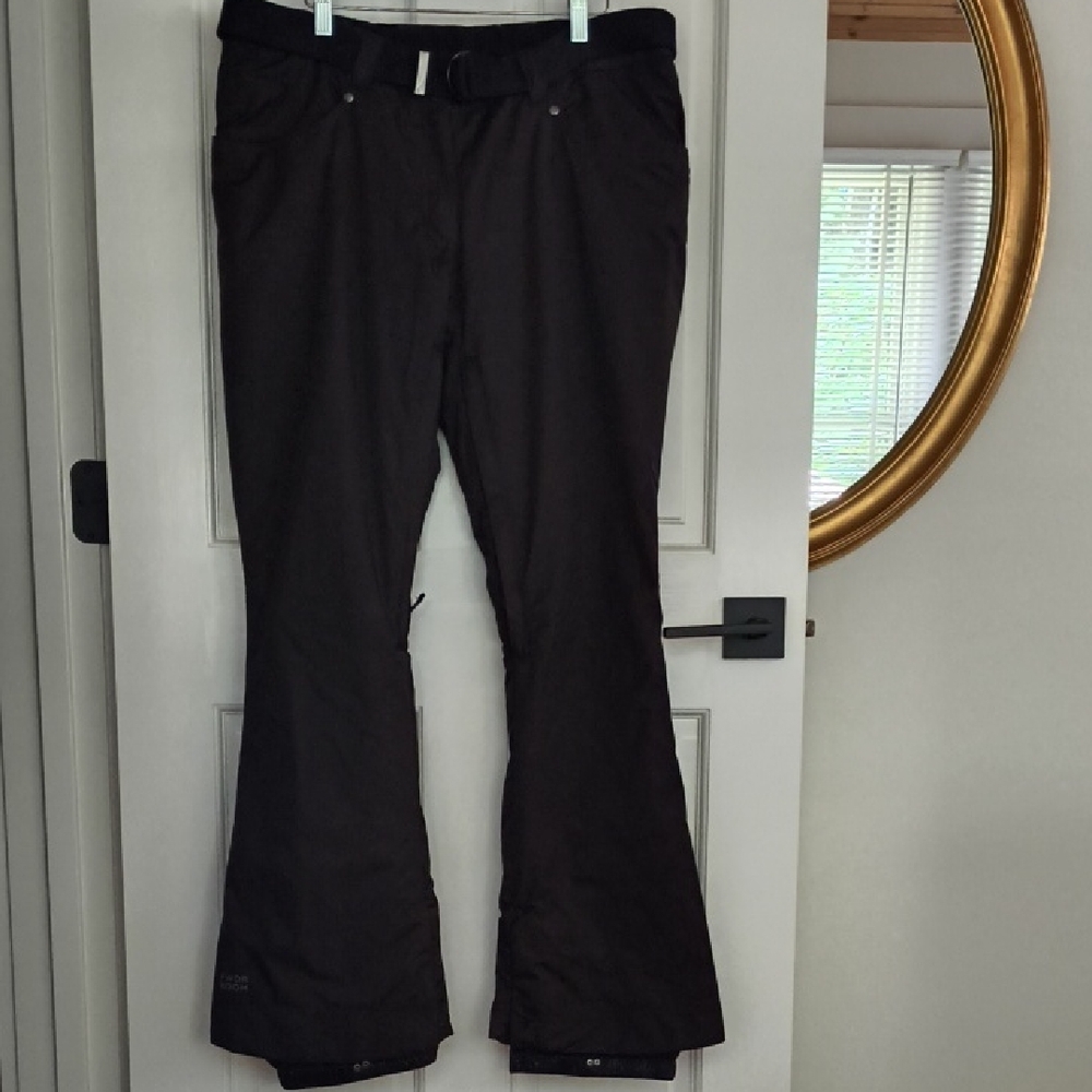 PWDR ROOM Women's Black Snow Ski Snowboard Pants, Size L
